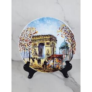 Limoges Arc De Triomphe France Porcelain 8 1/2" Plate Wall Decor Bradex Vintage